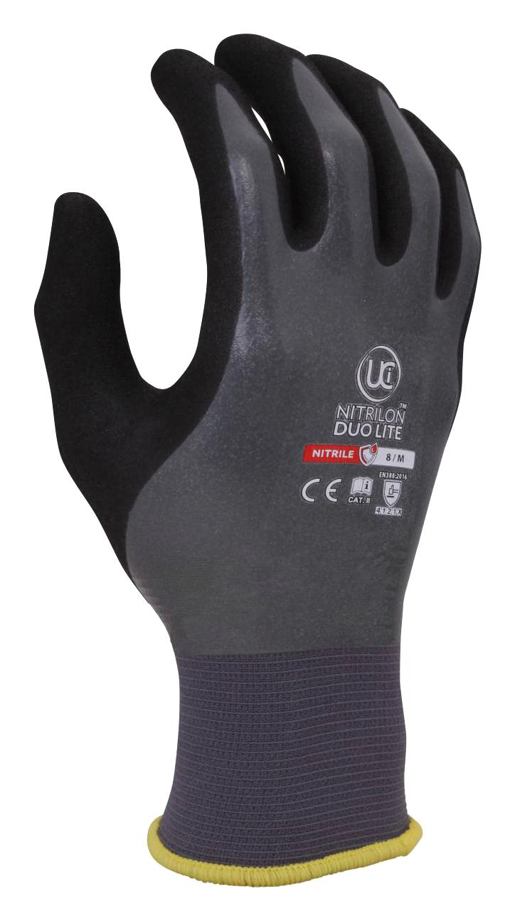 Uci G/n-Duo-Lite-V/07 Gloves, Nylon, Grey, S