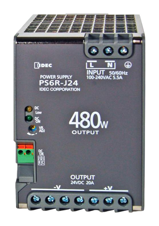 IDEC Ps6R-J24 Power Supply, Ac-Dc, 24V, 20A