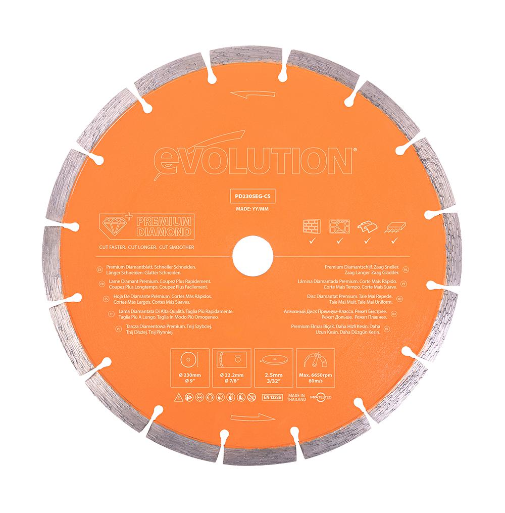Evolution Pd230Seg-Cs Grinding Disc, 6650Rpm, 22.23mm Bore