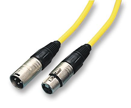 Neutrik Cable 3M Yellow Lead, Xlr Plg-Skt, Yellow, 3M