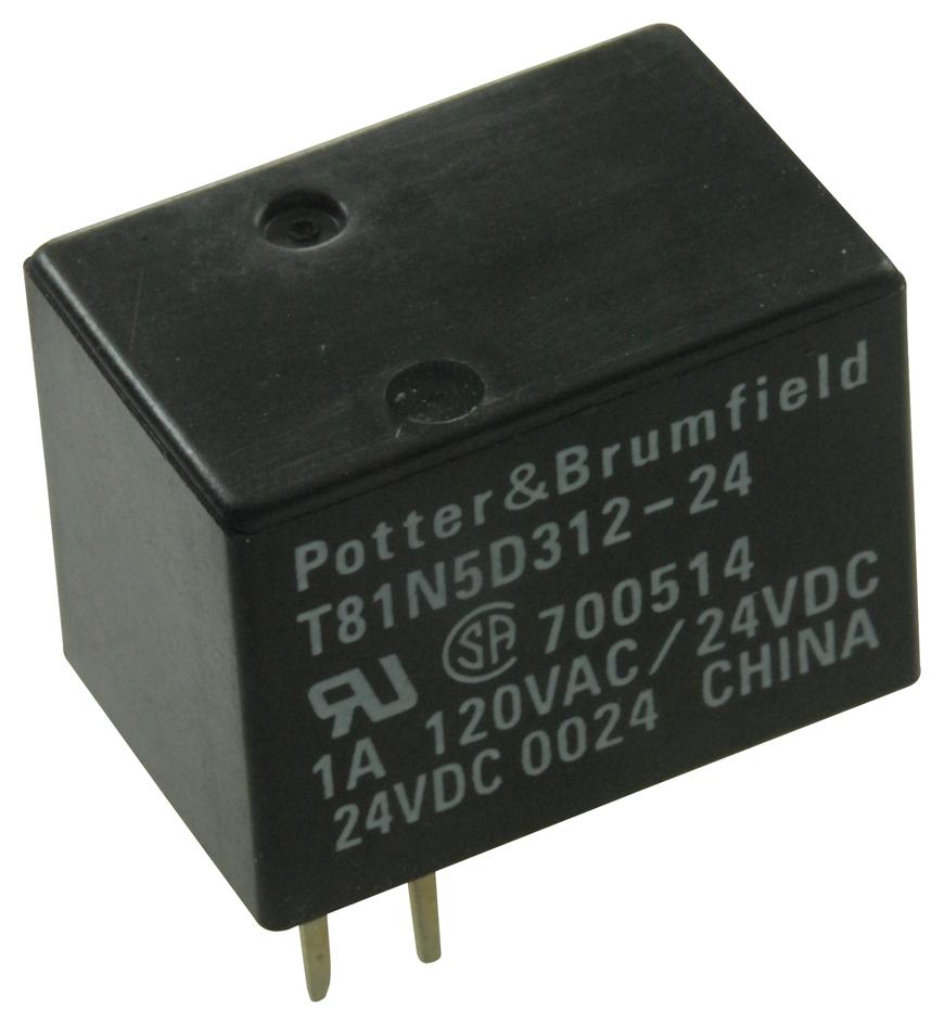 Potter & Brumfield Relays / Te Connectivity T81N5D312-24 Relay, Signal, Spdt, 120Vac, 24Vdc, 1A