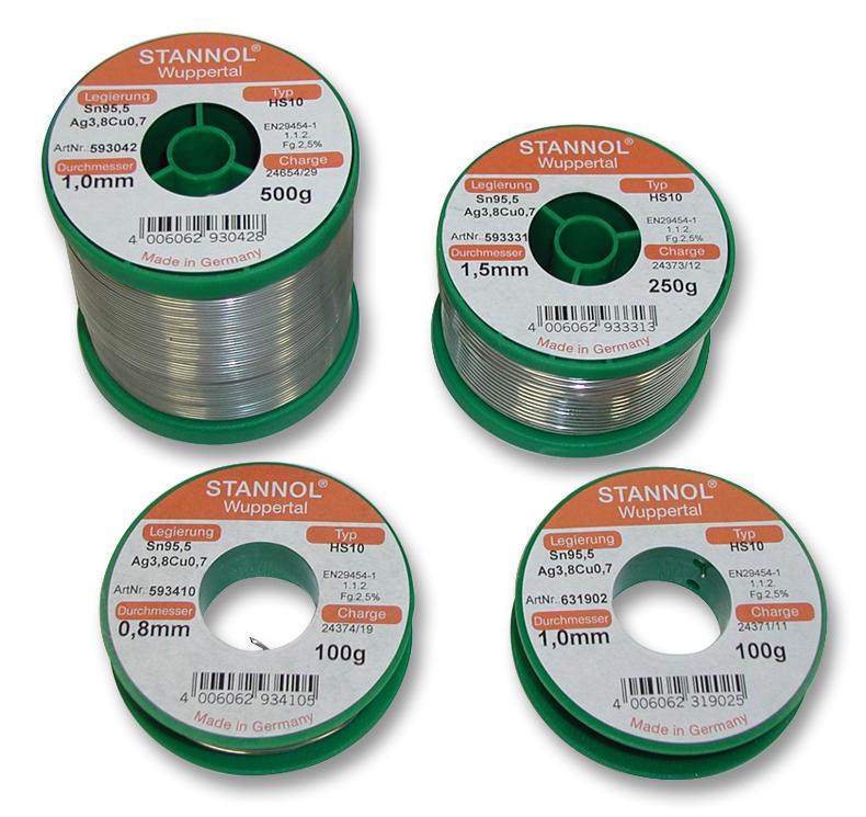 Stannol 593420 Solder Wire, Lead Free, 1.5mm, 100G