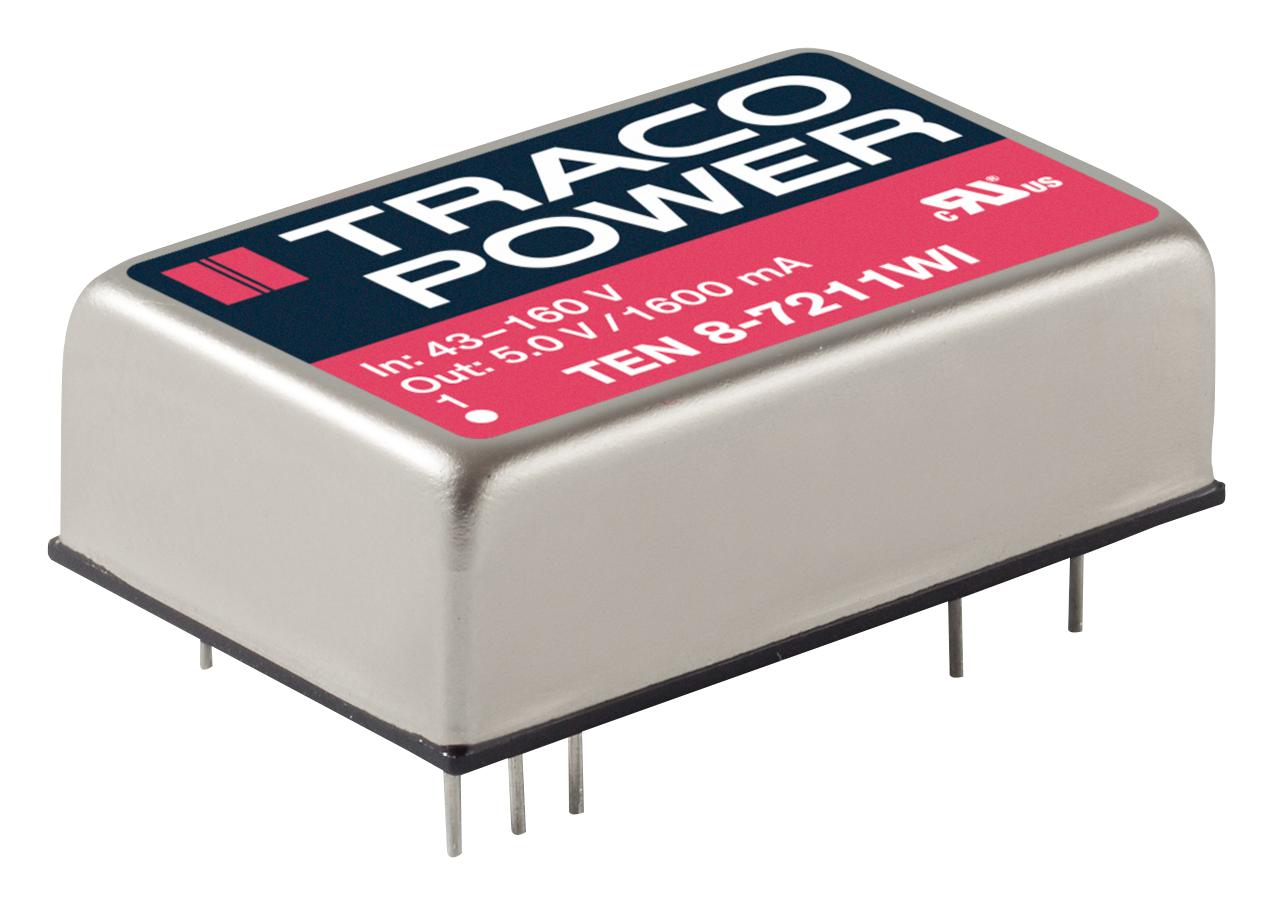 TRACO Power Ten 8-4811Wi Dc Dc, Wide Ip, 8W, 5V, 1.6A