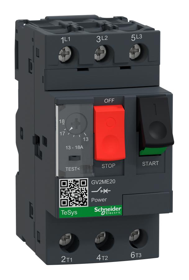 Schneider Electric Gv2Me20 Circuit Breaker, 3 Pole, 13A - 18A, 690V