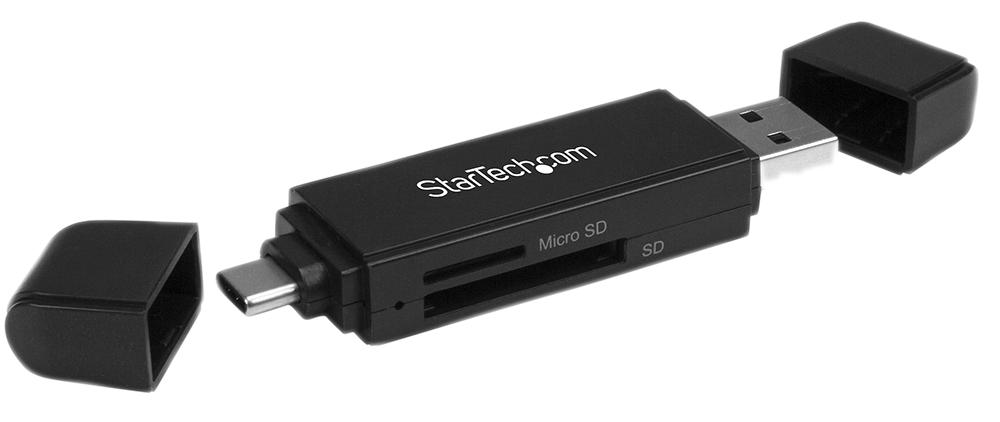 Startech Sdmsdrwu3Ac Usb 3.0 Memory Card Reader, Usb-C/usb-A