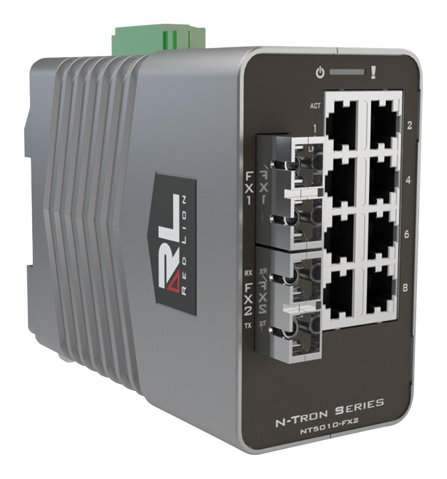 Red Lion Controls Nt-5010-Fx2-Sc80 Ethernet Switch, Vdc, 10 Port, 80Km