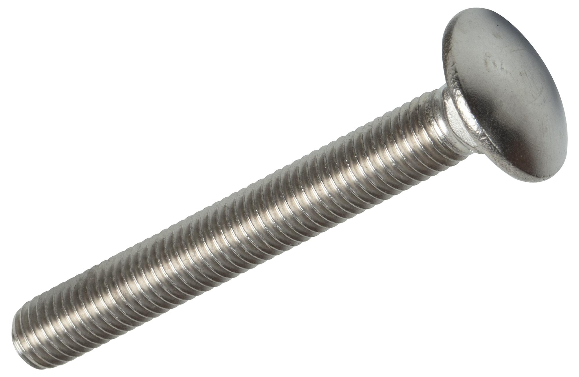 Duratool D02018 Stainless Steel Coach Bolts M10X80 Pk10