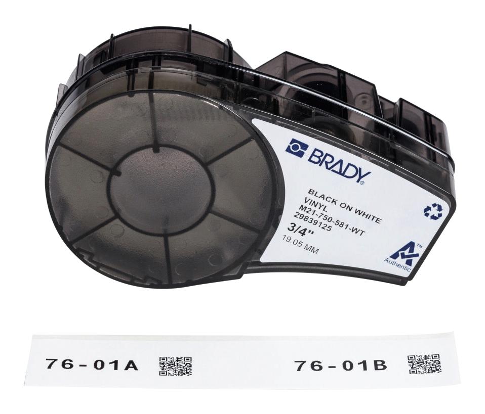 Brady M21-750-581-Wt Labels, Printer, 0.75