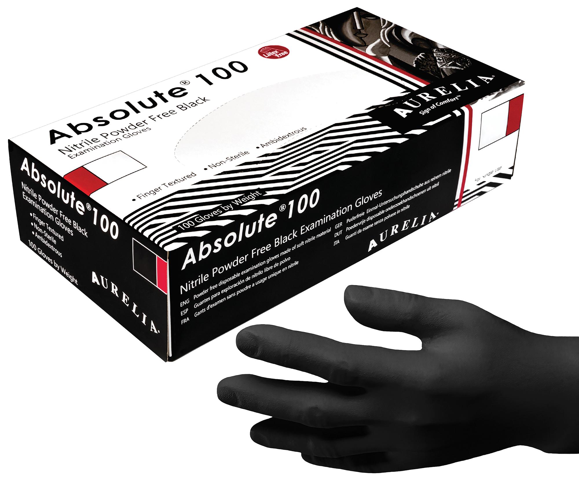 Aurelia 9899A6 NItrile Black Glove 3.2Ml Small, X100
