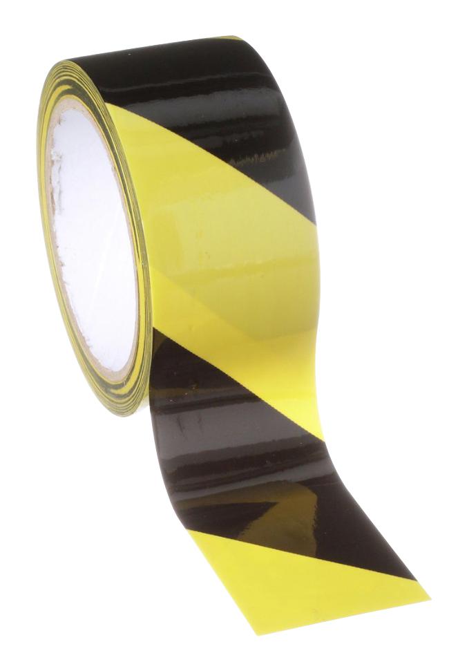 Panduit Ht2S-Blk-Yel Hazard Tape, Vinyl, Black/yellow, 54' L