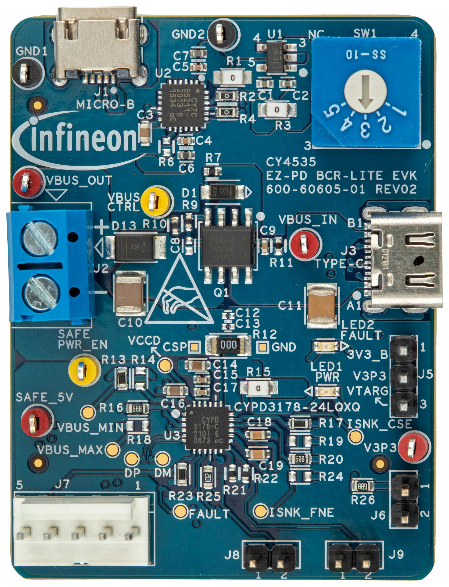 Cypress Infineon Technologies Cy4535 Eval Kit, Usb Type-C Pd Controller