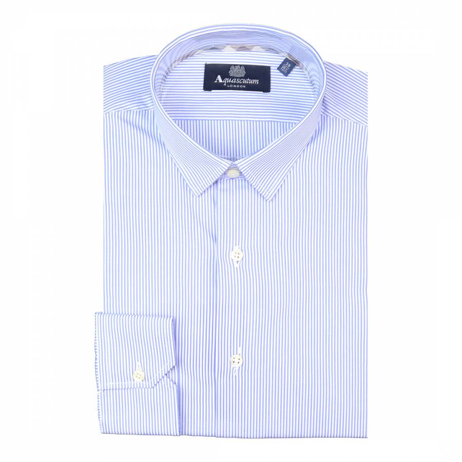 Light Blue Gani Striped Cotton Shirt