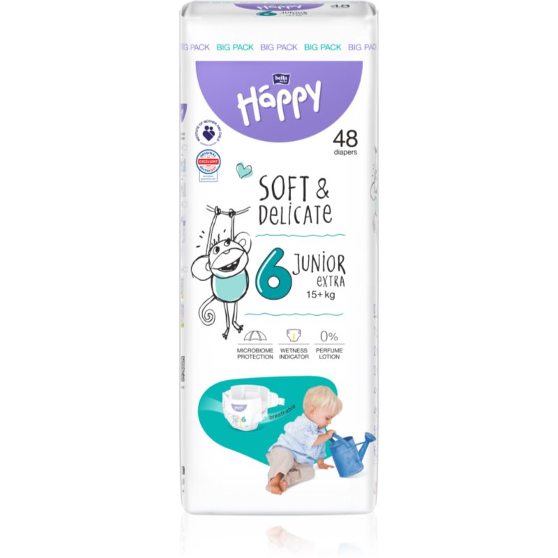 BELLA Baby Happy Soft&Delicate Size 6 Junior Extra disposable nappies 15+ kg 34 pc