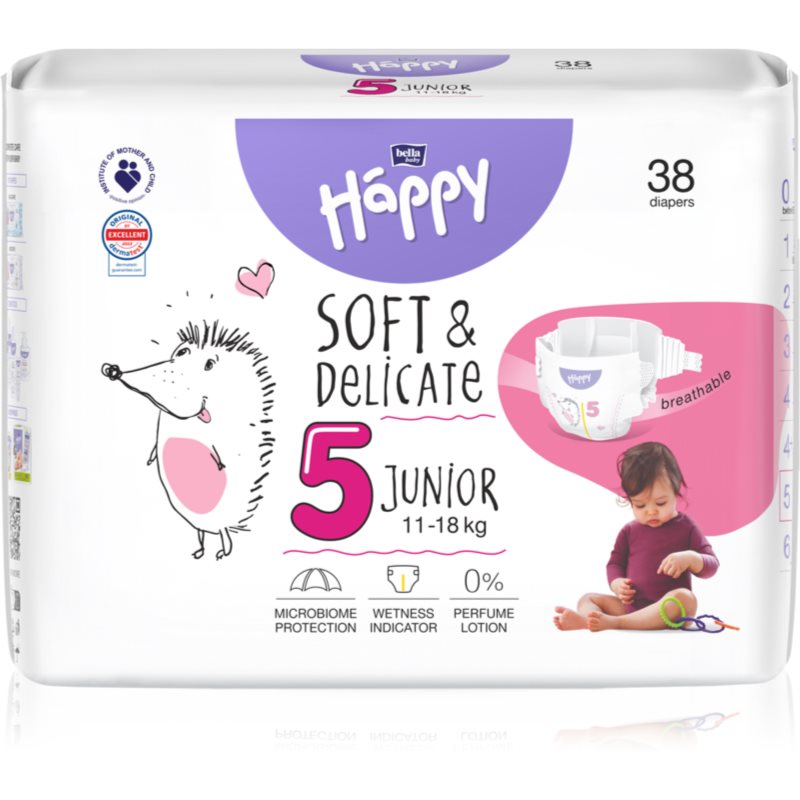 BELLA Baby Happy Soft&Delicate Size 5 Junior disposable nappies 11-18 kg 12 pc