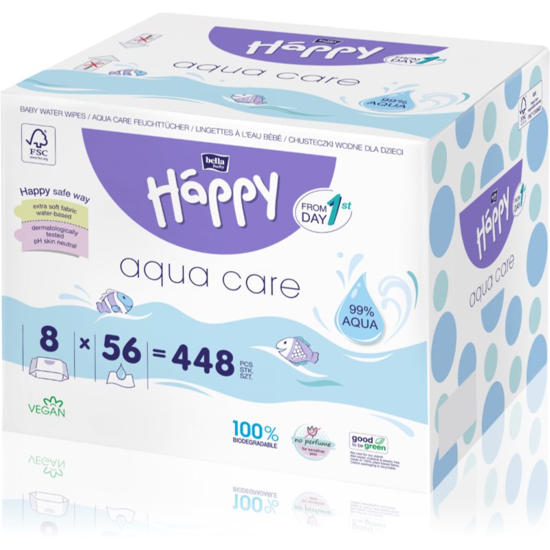 BELLA Baby Happy Aqua care wet wipes for kids 3x56 pc