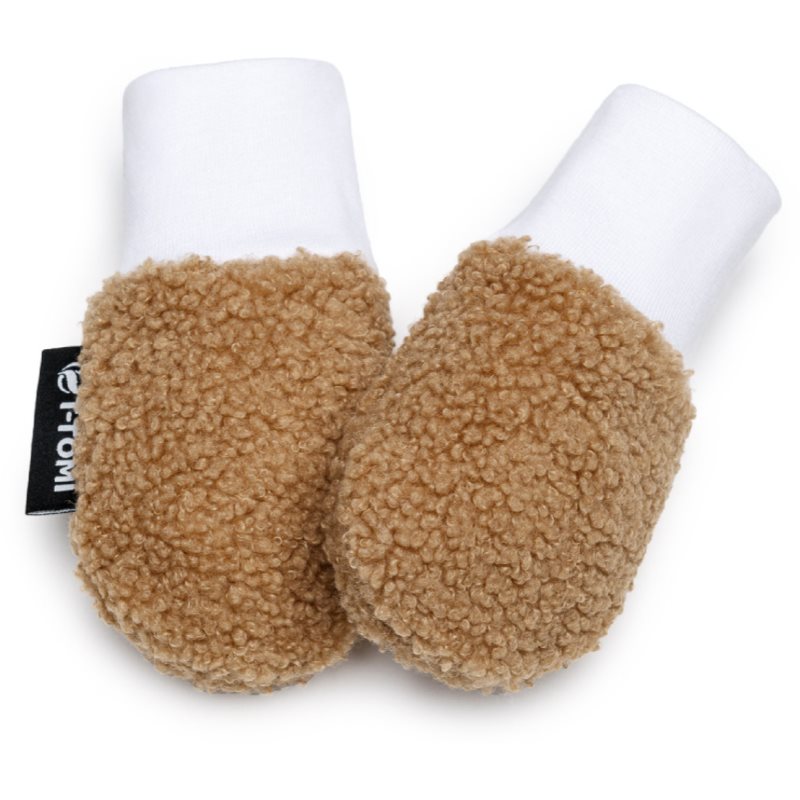 T-TOMI TEDDY Gloves Brown mitt for children from birth 6-12 months 1 pc