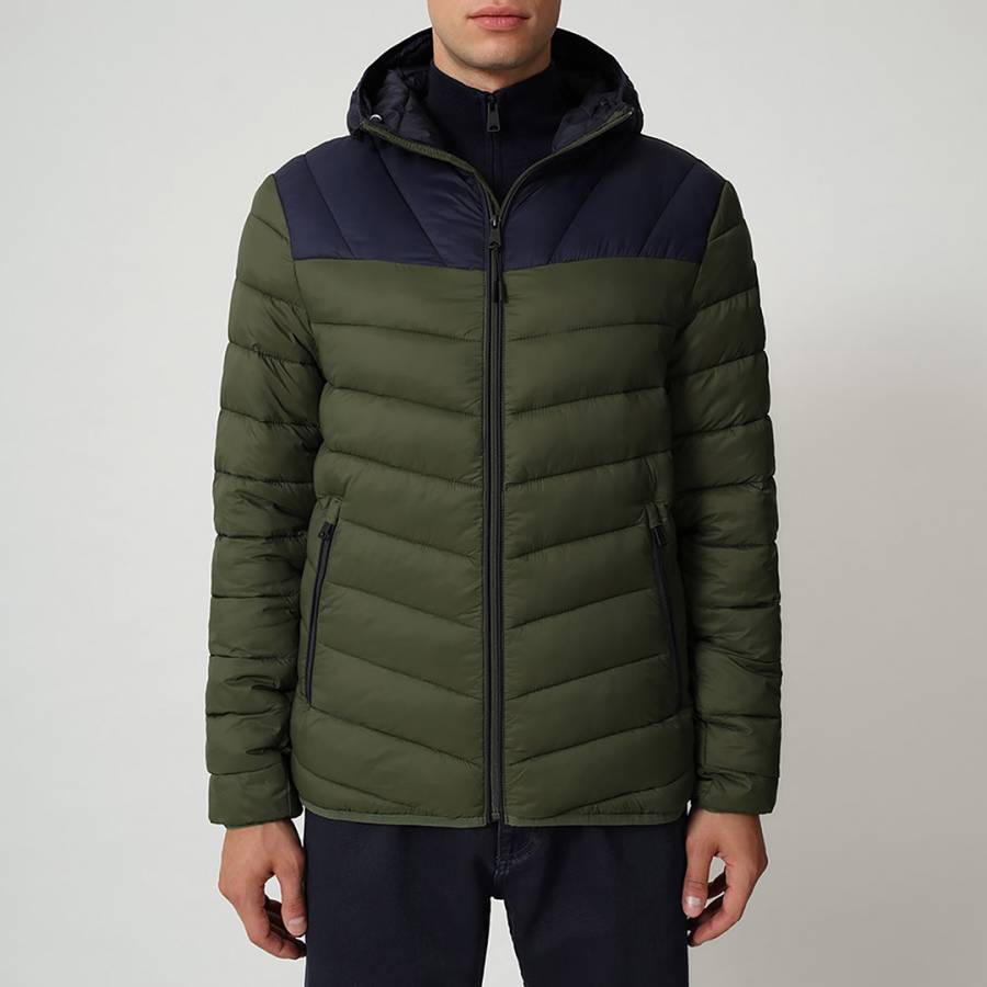 Green/Black Puffer Waterproof Jacket