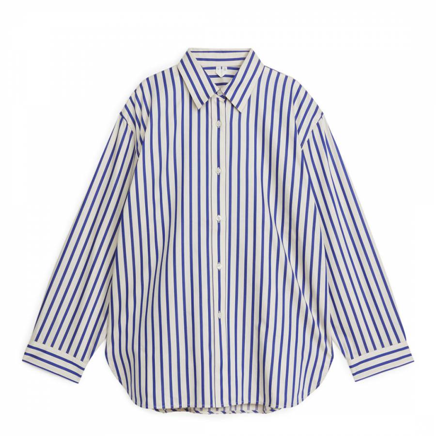Blue Striped Poplin Shirt