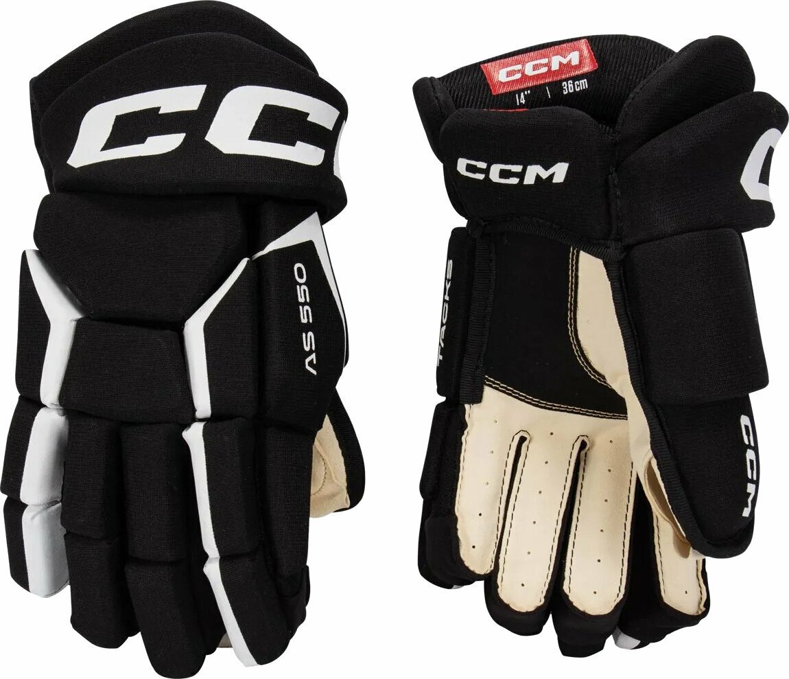 CCM Tacks AS 550 YTH 9 Black/White Hockey Gloves