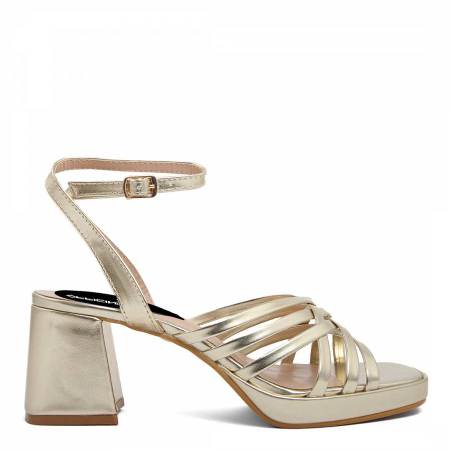 Gold Strappy Heeled Sandals