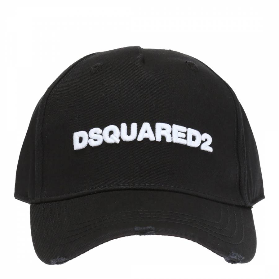 Black Dsquared2 Logo Embroidered Cap