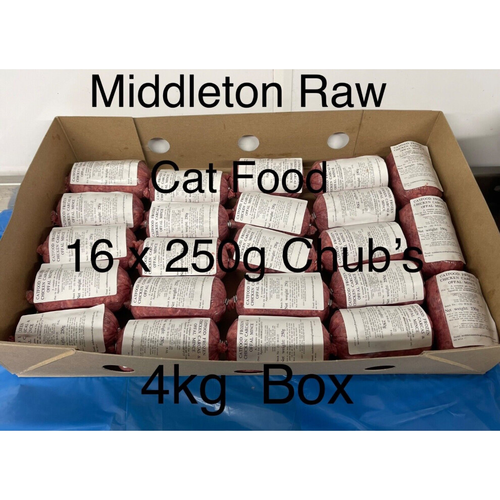 Cat Food Frozen Chicken Mince 16x250g bags/blocks 4kg .