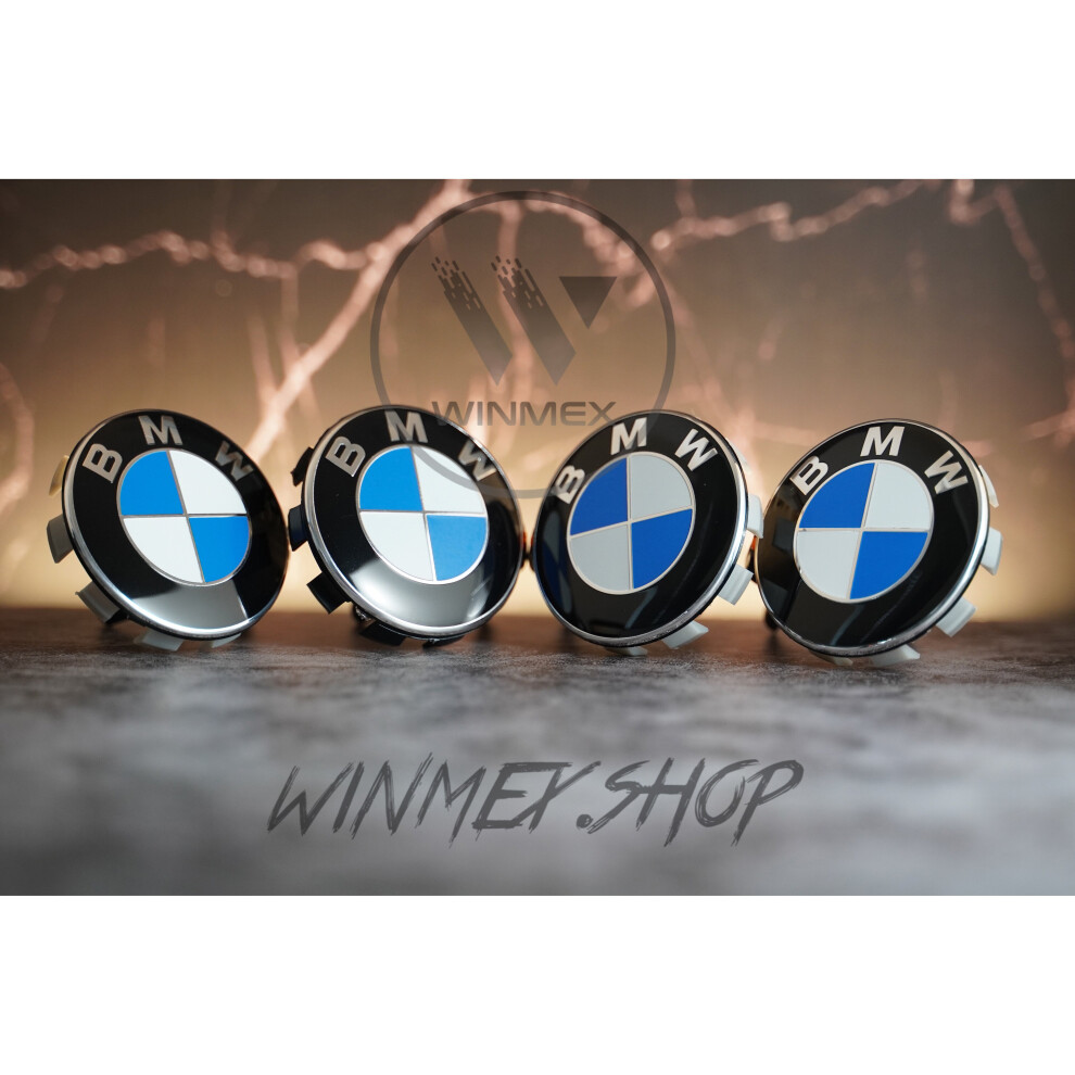(Original BMW) Set of 4 BMW alloy wheel centre caps 68mm