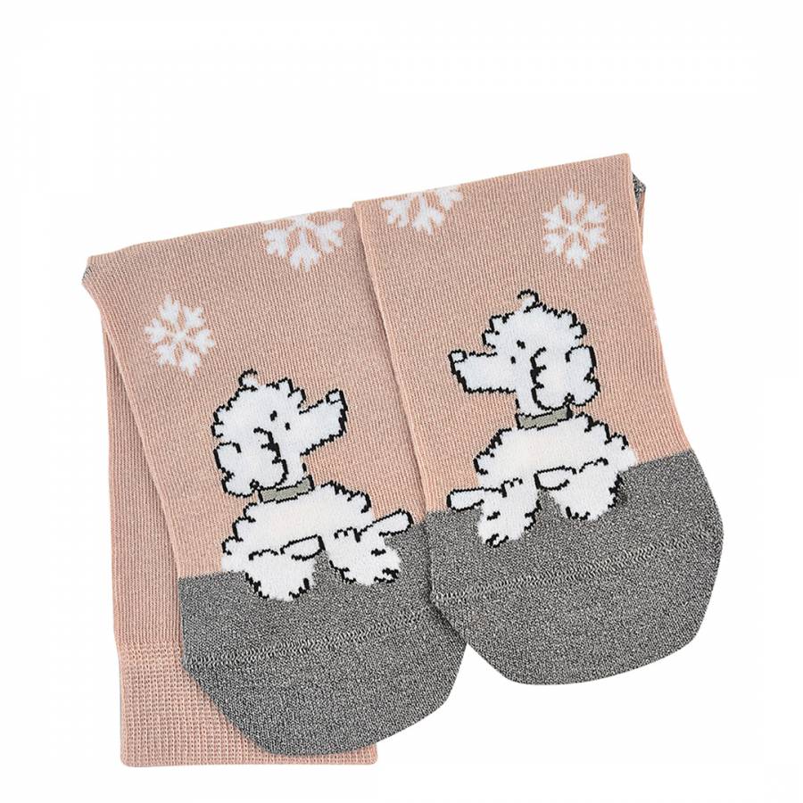 Pink 1Pk Dog Socks Festive Dogs