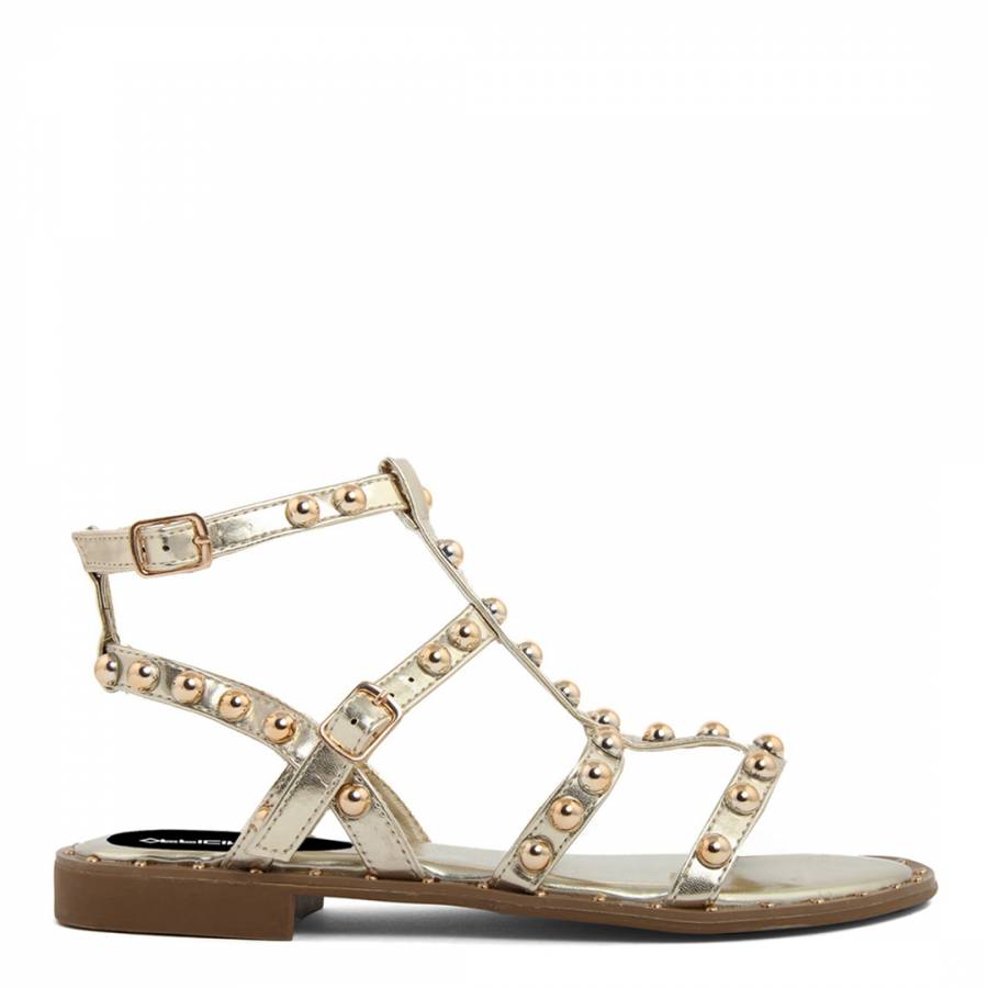 Gold Studded Strappy Flat Sandals