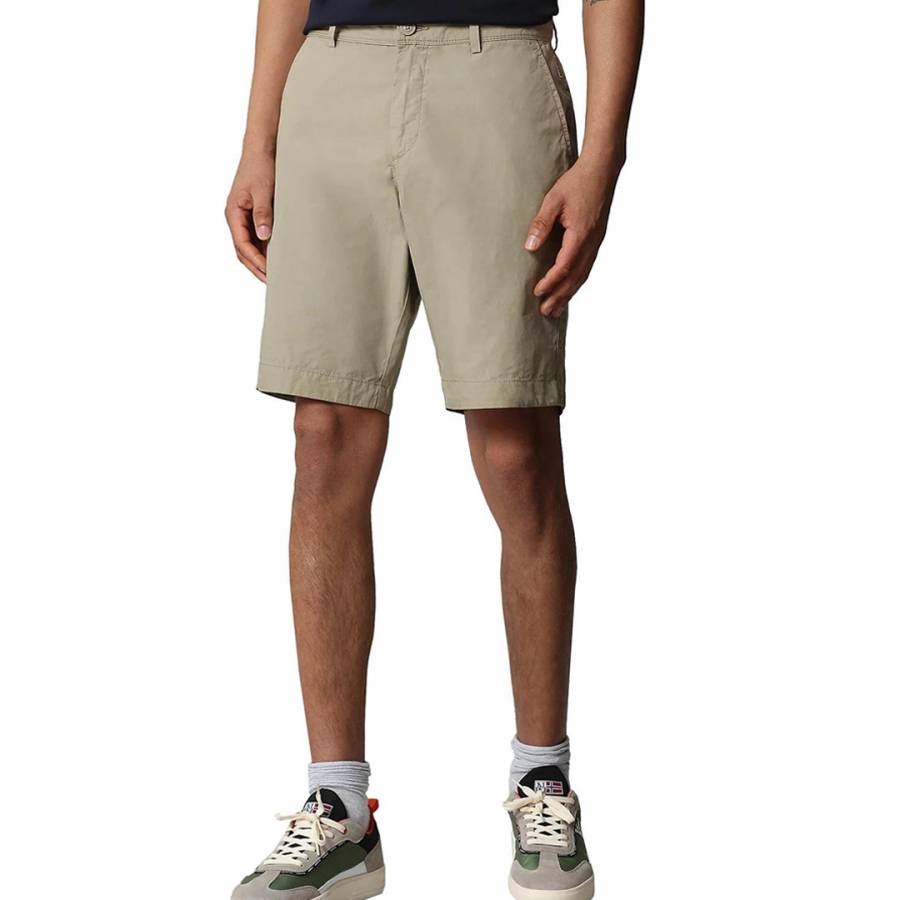 Beige Cotton Nakuru Bermuda Shorts