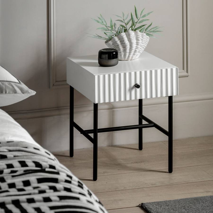 Bantry Bedside Table White