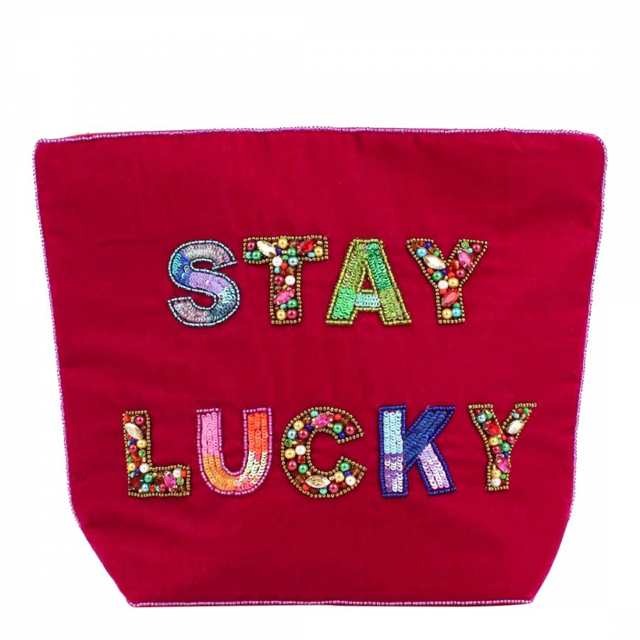 Red Stay Lucky Make Up Bag