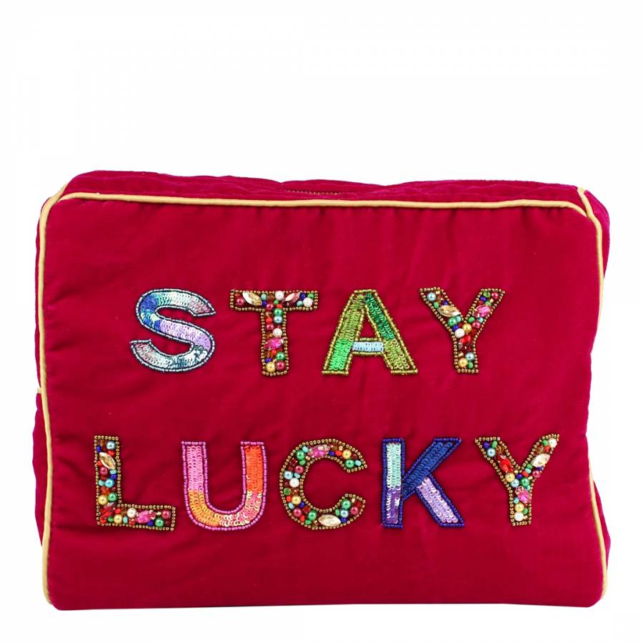Red Stay Lucky Wash Bag