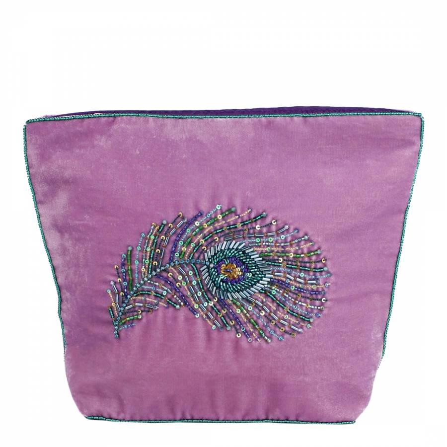 Peacock Feather Make Up Bag