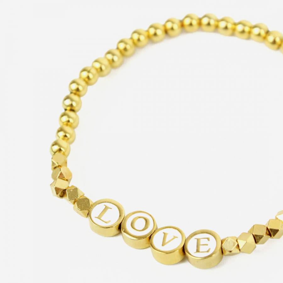 Gold Love Beaded Bracelet