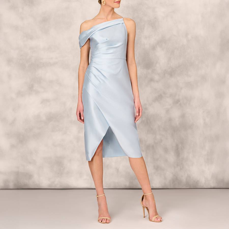 Light Blue Asymmetrical Mikado Gown