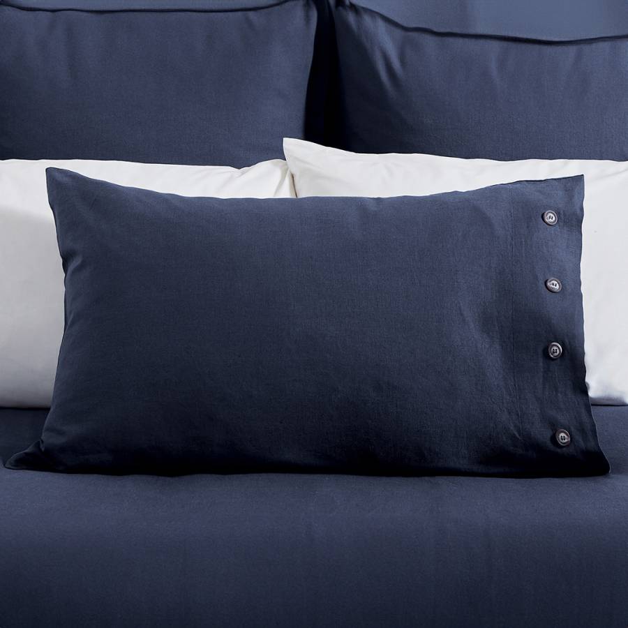 Linen Cotton Pillowcase Blue