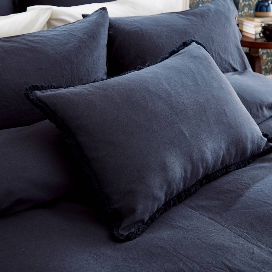 Linen Cotton Bed Cushion Blue