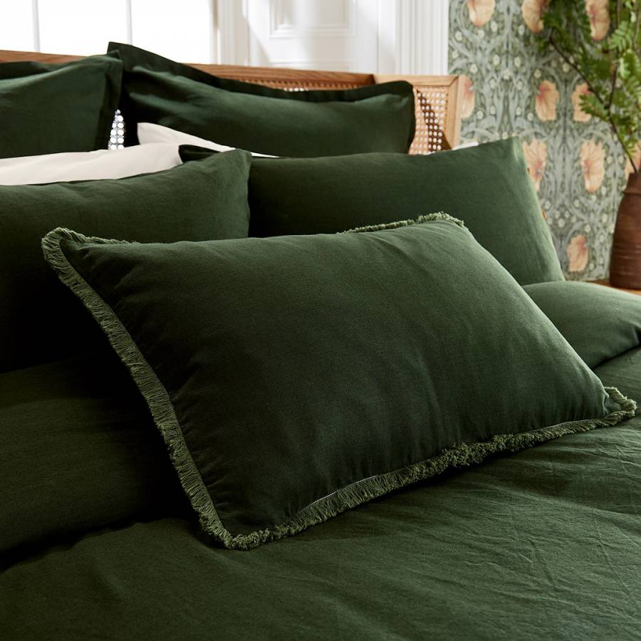 Linen Cotton Bed Cushion Green