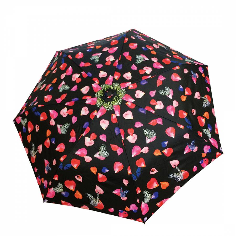 Multi Folding Umbrella/ Petals And Butterflies Print