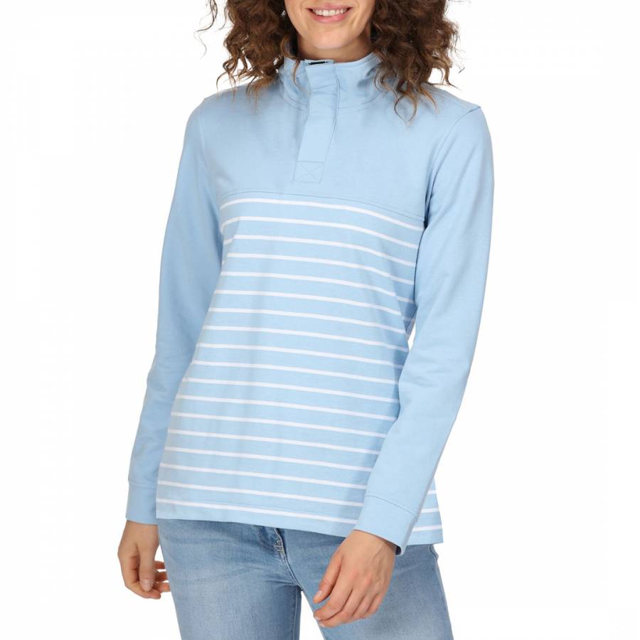 Blue Bayla Button Neck Sweatshirt