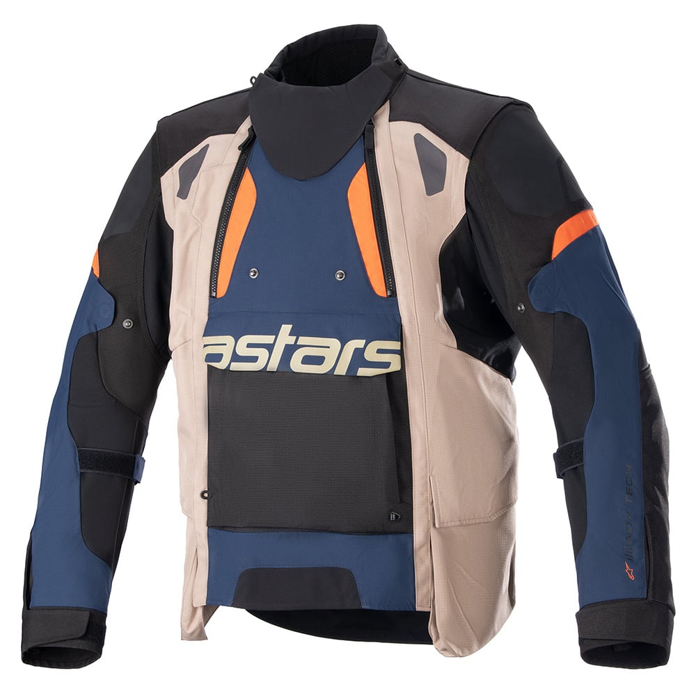 Alpinestars Halo Drystar Jacket Dark Blue Dark Khaki Flame Orange Size S