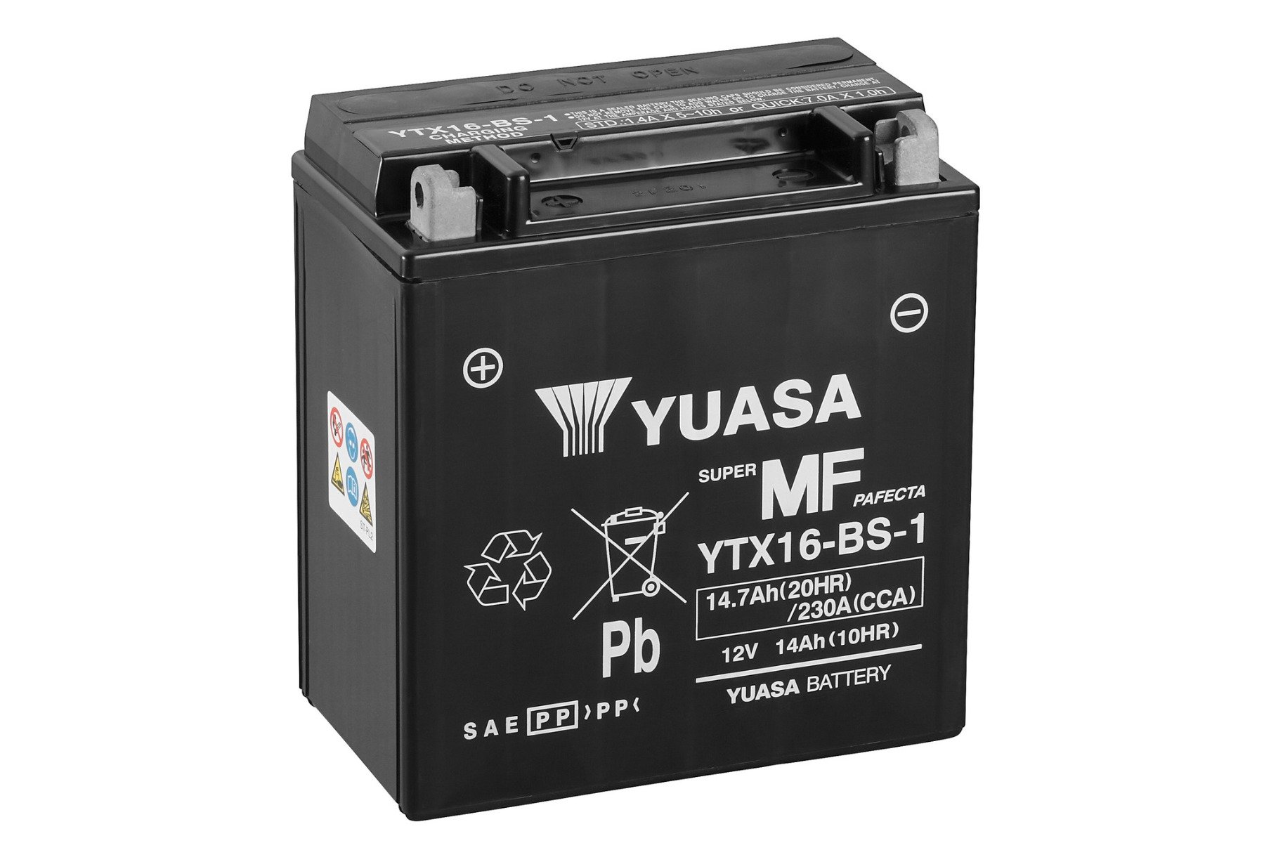 Yuasa YTX16-BS Motorcycle Battery Size