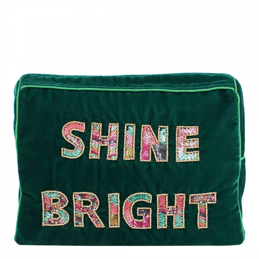 Green Shine Bright Letters Wash Bag