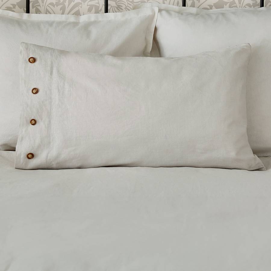 Linen Cotton Pillowcase Silver