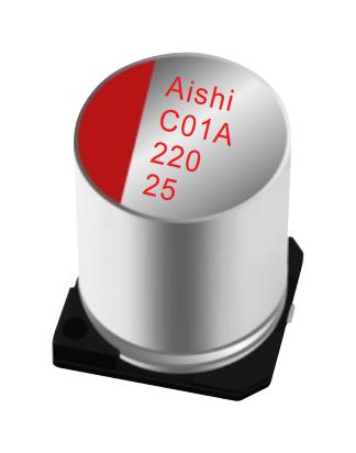 Aishi Hsa1Vm221Gare00Raxxx Capacitor, 220Uf, 35V, Alu Elec, Hybrid, Smd
