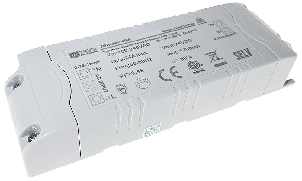 Tiger Power Supplies Tgr-24V-40W Led Driver, Constant Voltage, 40W