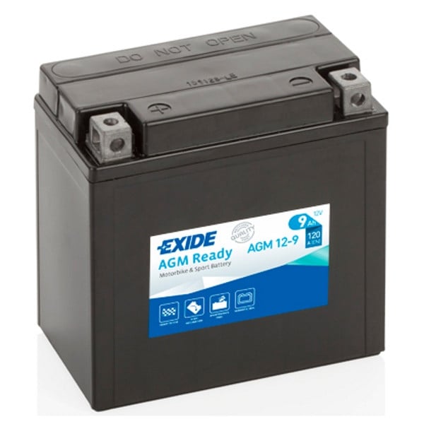 Exide AGM12-9 Maintenance free Motorcycle Battery Size