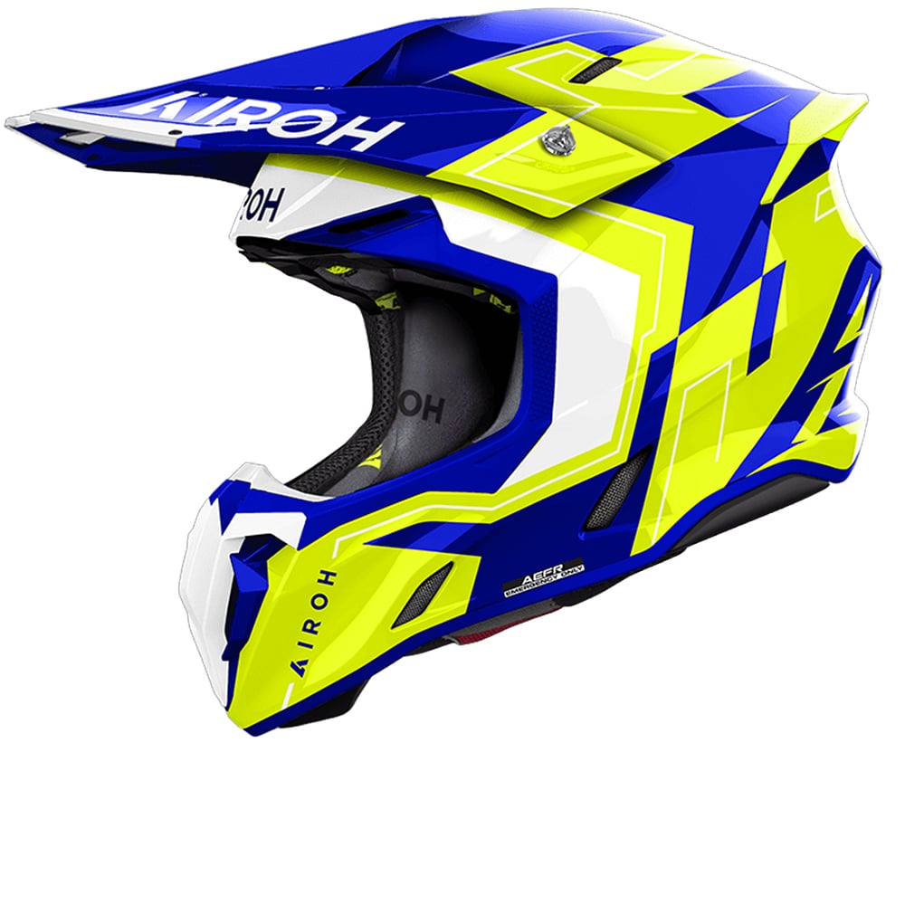 Airoh Twist 3 Dizzy Blue Yellow Offroad Helmet Size S