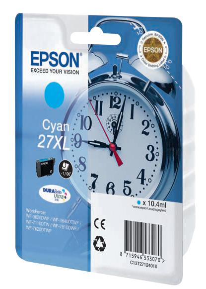 Epson C13T27124010 Ink Cartridge, T2712Xl, Hi-Capacitor Cyan